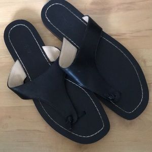 Black J Crew leather sandals